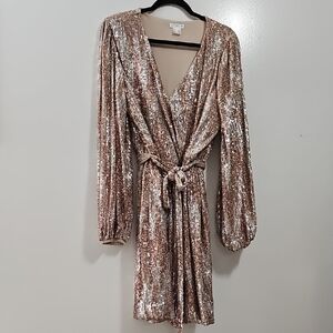 VENUS Sequin Dress in Rose Gold